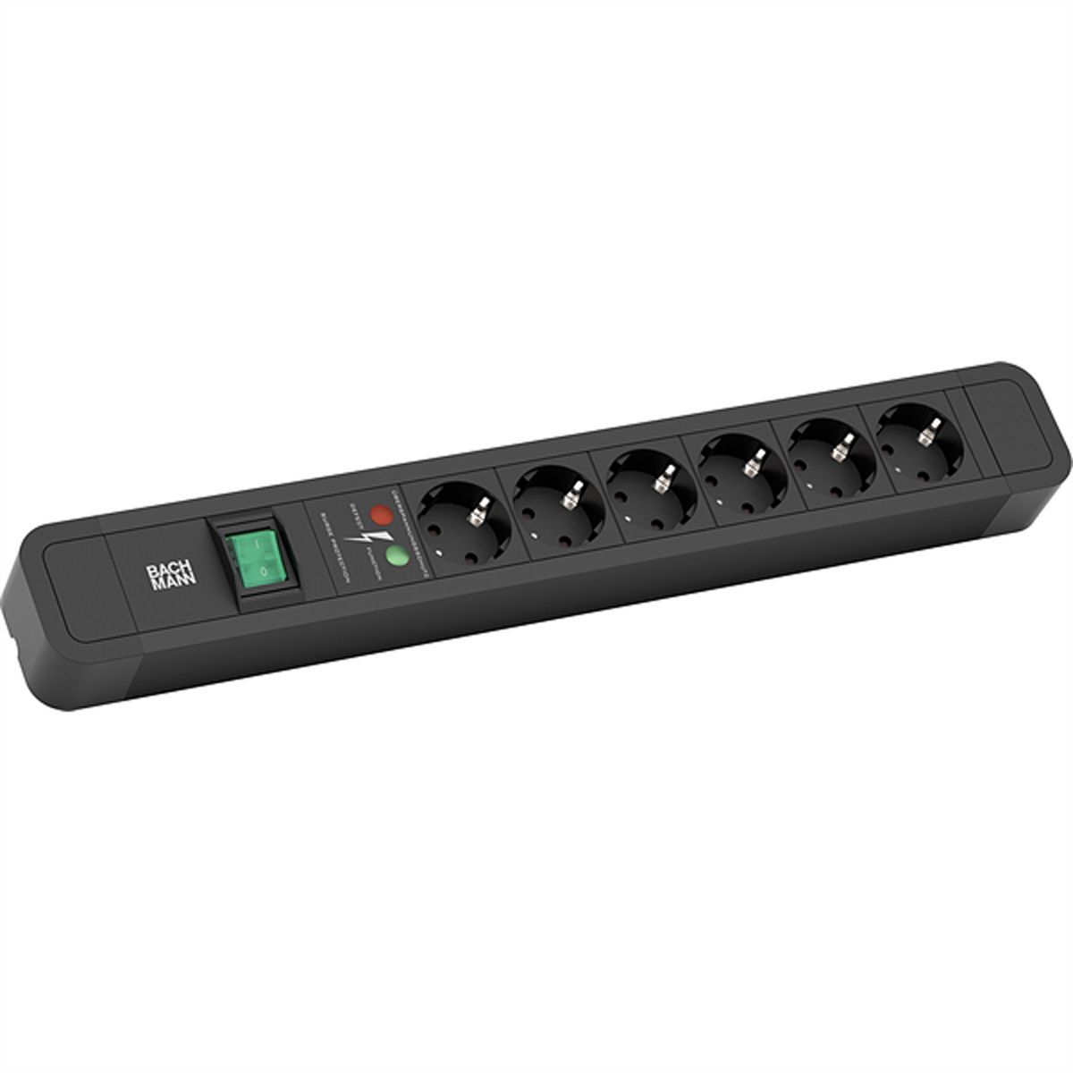 BACHMANN PRIMO 2, 6x CEE7/3, 1x SPD, black, 2 m