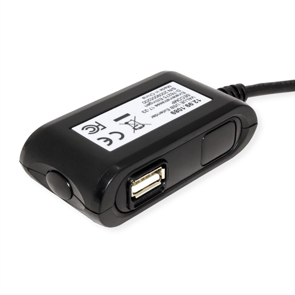 VALUE USB 2.0 Extender, 2 Ports, black, 5 m
