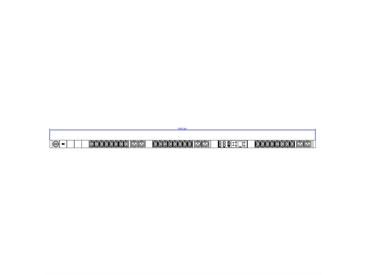 BACHMANN BN3500 24xC13 6xC19, Meting per stopcontact H05VV-F 3G2,5 CEE3x16A LAN