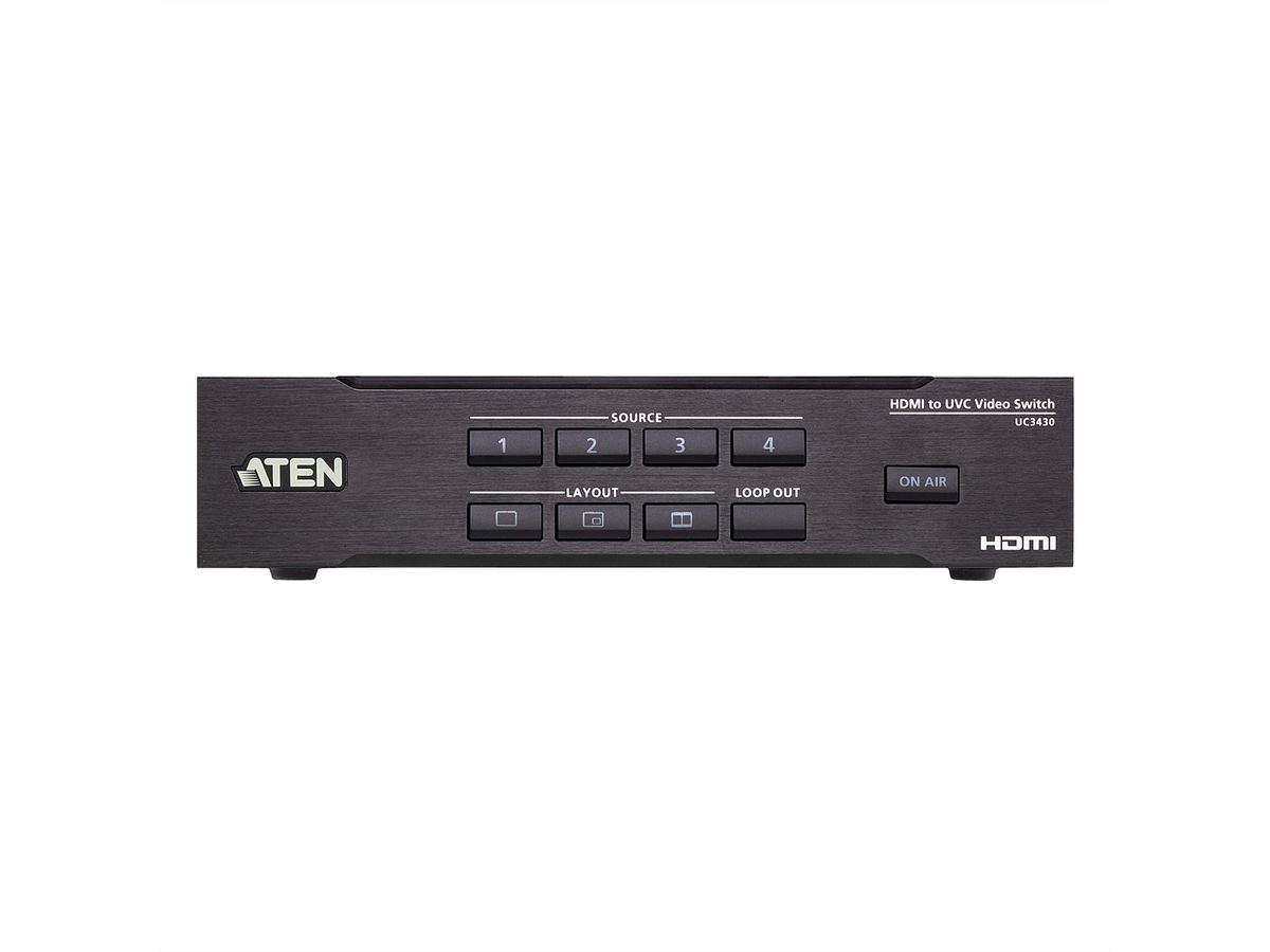 ATEN UC3430 CAMLIVE PRO 4K HDMI naar USB videorouter met 4 ingangen