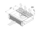 SCHROFF Luchtgeleidingsplaat voor 19" Duwventilator, 3 HE, boven vooraan