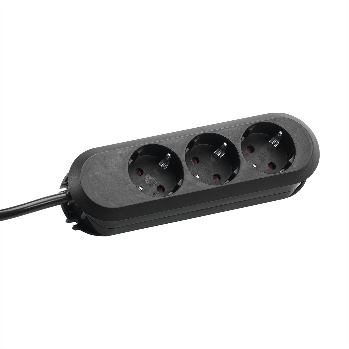 BACHMANN SMART socket strip 3x protective contact, screwed, black, 1.5 m