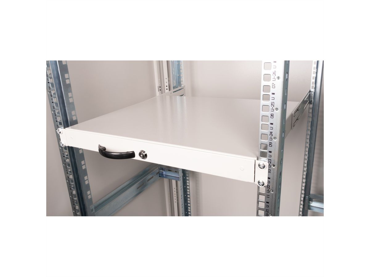 ROLINE 19-inch keyboard insert 1 U, 400 T lockable grey