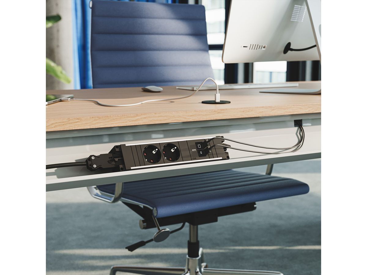 BACHMANN STEP ALU 2xCEE7/3, 1xUSB C/C 45W