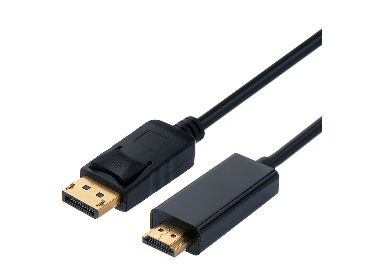 STANDARD DisplayPort Cable, DP - HDTV, M/M, black, 5 m