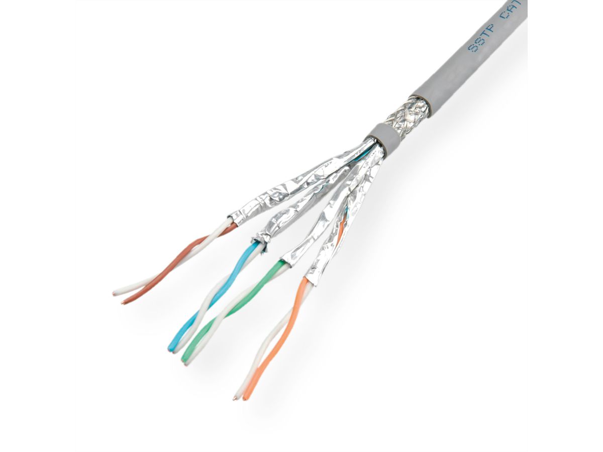ROLINE S/FTP (PiMF) kabel Cat.7 (Klasse F) massieve draad, AWG23, 100m