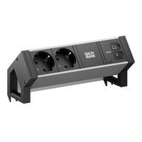 BACHMANN DESK2 ALU BLACK 2xCEE7/3, 1xUSB C/C 65W L=0,2m