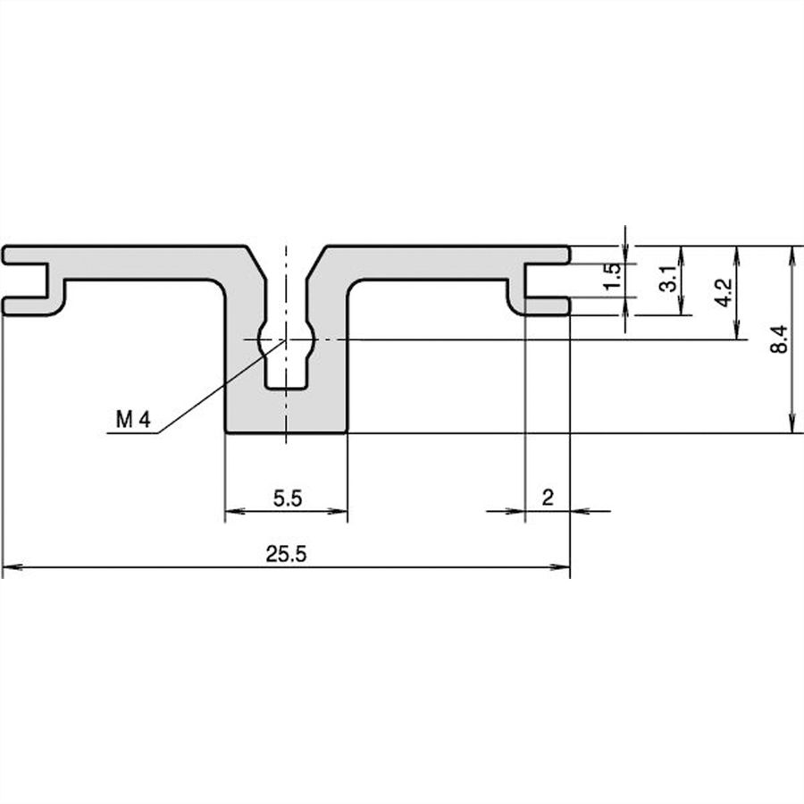 Horizontale achterrail, type AB voor I/O-printplaatgeleiders achter, 84 pk