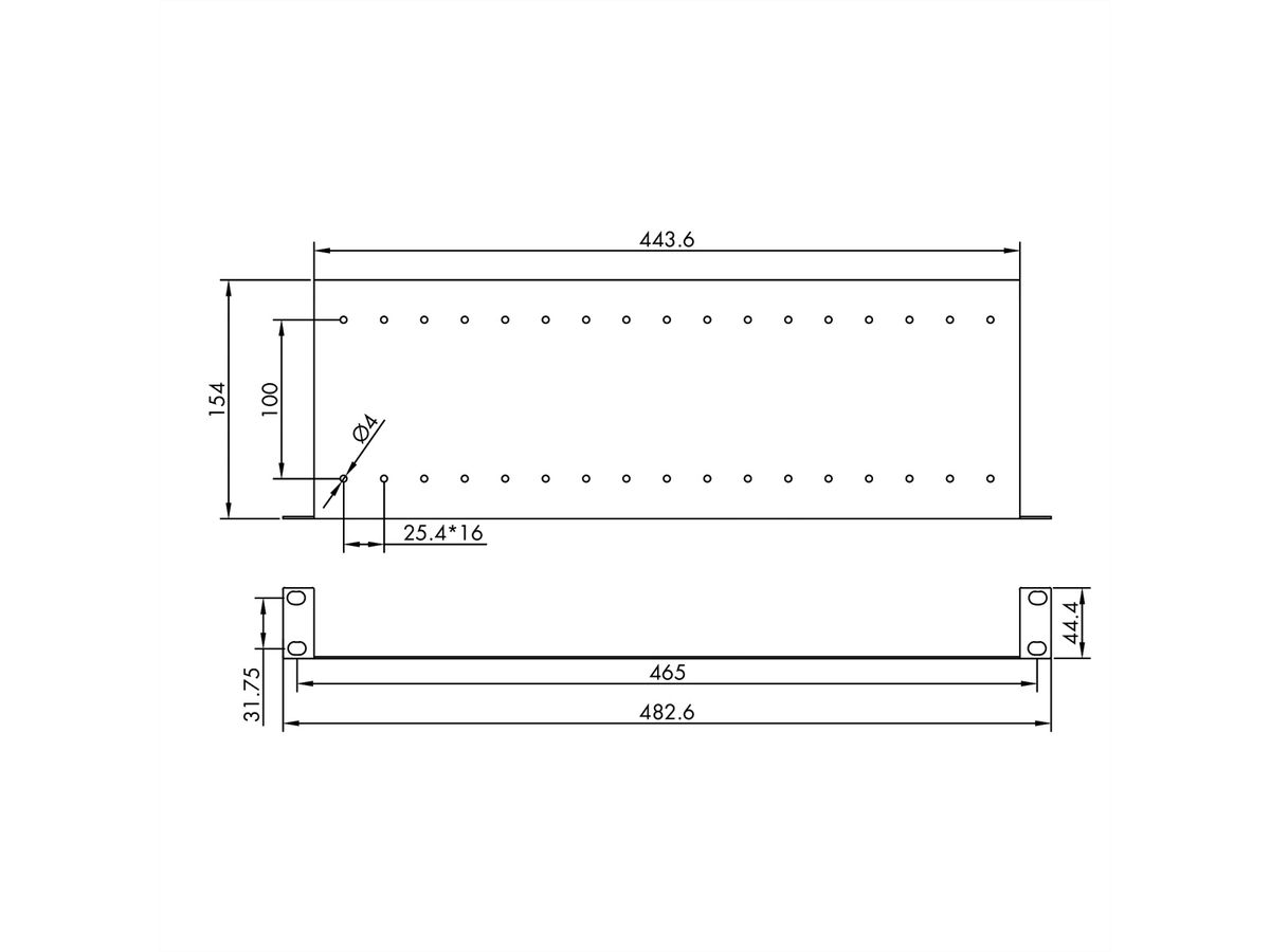 VALUE 19" Shelf, 1U, with 2 adjustable dividers, black