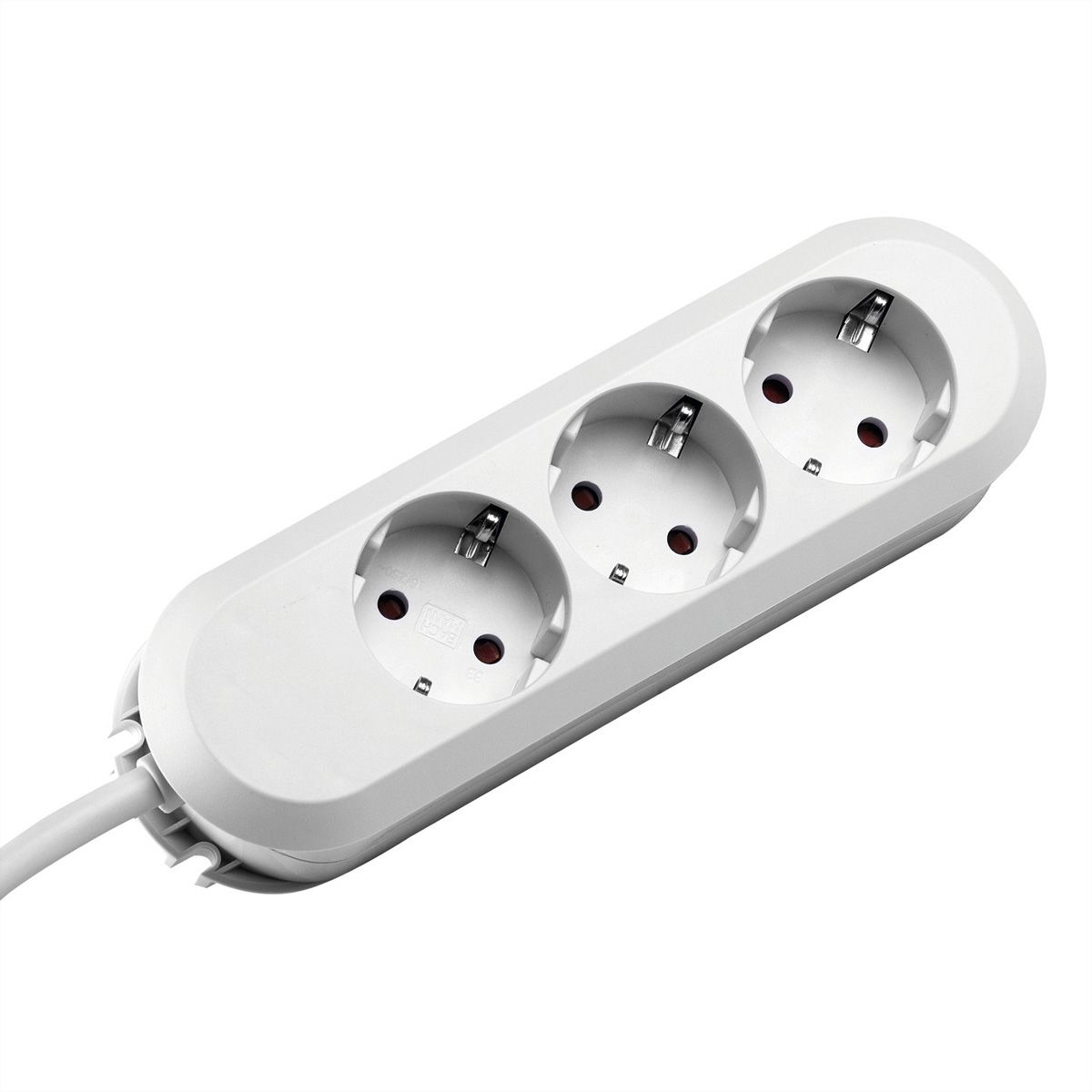 BACHMANN SMART socket strip 3x earthing contact, screwed, white, 3 m