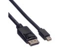 ROLINE GREEN DisplayPort kabel, DP Male - Mini DP Male, TPE, zwart, 1 m