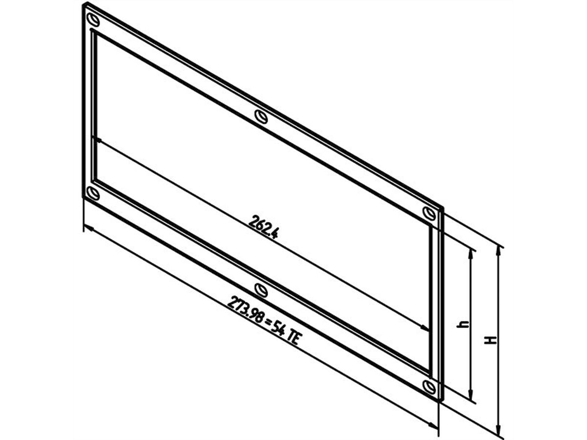 SCHROFF front frame, unshielded, for horizontal card removal - FRONT FRAME 3U 54HP