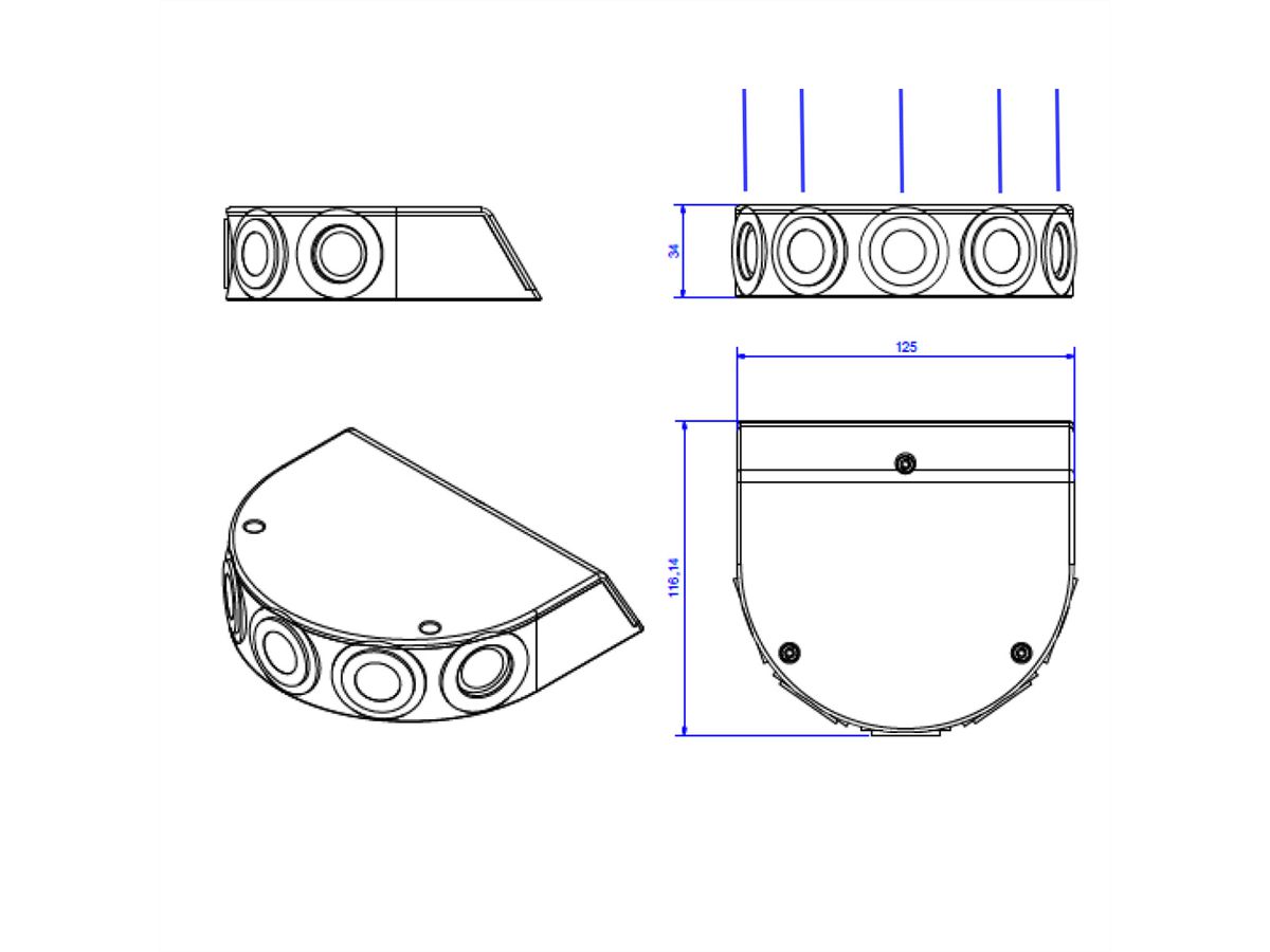 BACHMANN kitchen connection box 2/5/5, 5.0m cable set