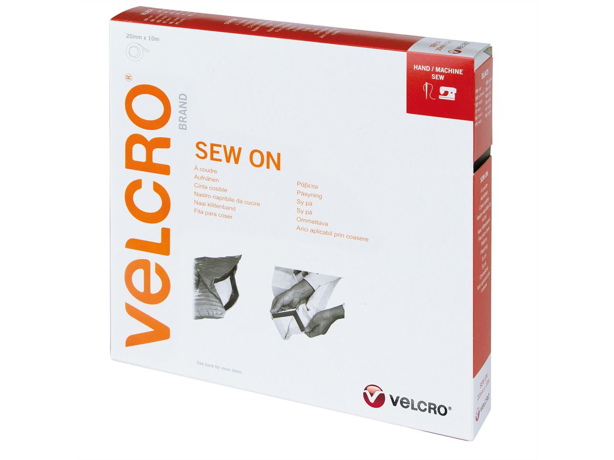 VELCRO® klittenband met haken en lussen om te naaien 20 mm x 10 m zwart