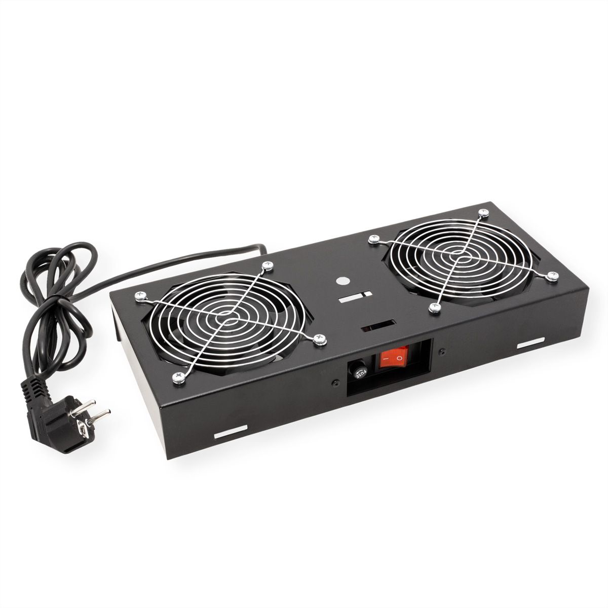 ROLINE Fan unit with 2 fans, for 19" Wall Cabinet black
