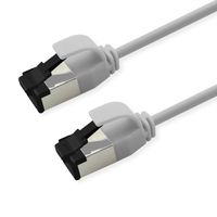 ROLINE S/FTP (PiMF-) patchkabel Cat.8 (Klasse I), LSOH, extra dun, wit, 0,3 m