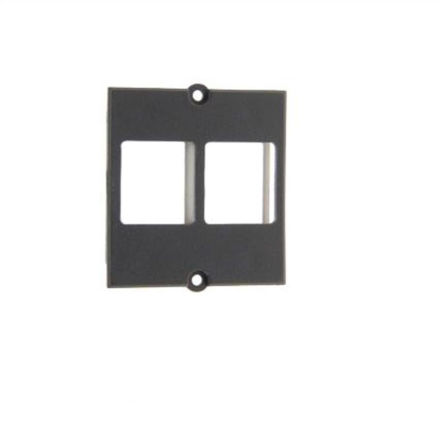 BACHMANN maatwerk module frame 2x Keystone met metalen beugel, zwart