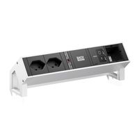 BACHMANN DESK2 2xCH 90° 1xUSB C/C 45W, 1xCM L=0.2m INOX