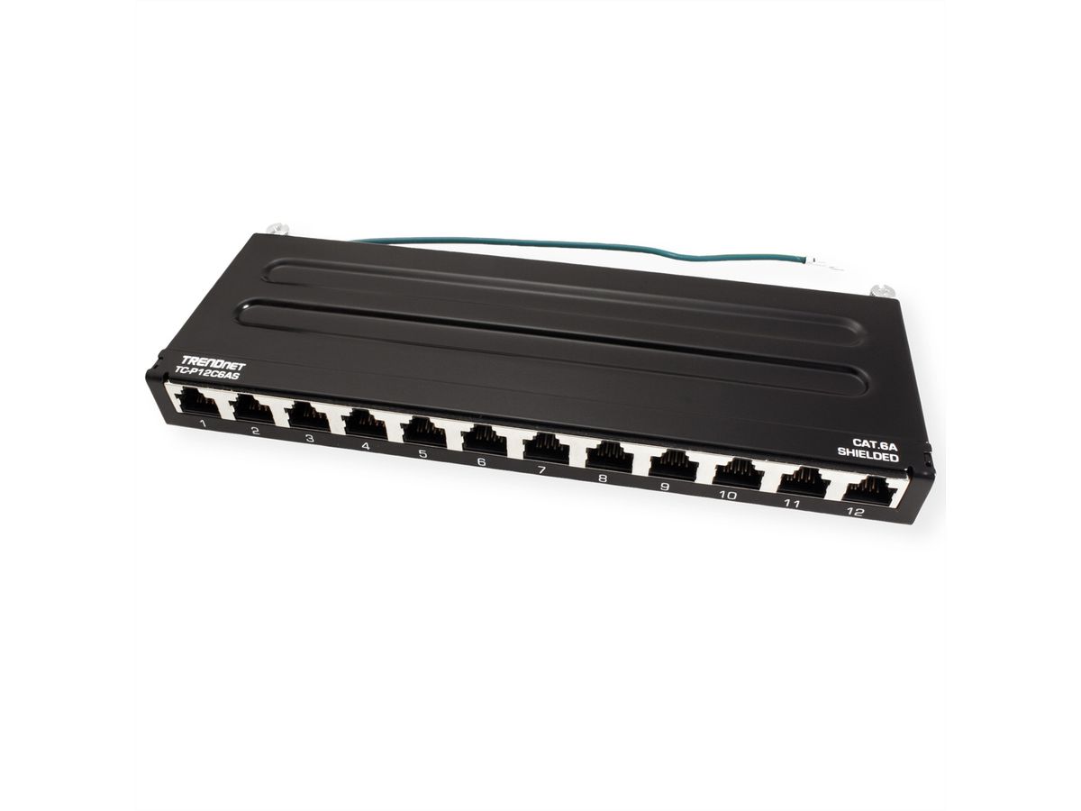 TRENDnet TC-P12C6AS Patchpaneel, 12-poorts Cat.6a afgeschermd voor wandmontage