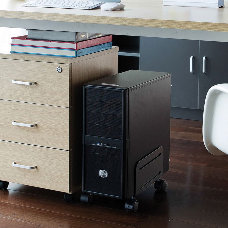 VALUE PC-standaard op wielen, zwart