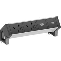 BACHMANN DESK2 ALU ZWART 2xUK, 1xUSBC 30W 0,2m GST18 Verenigd Koninkrijk (UK)