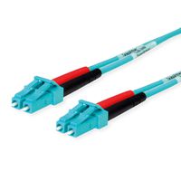 Glasvezel patchkabel TELEGÄRTNER 2x G50/125 OM3, 1x LC Duplex - 1x LC Duplex, turkoois, 1 m