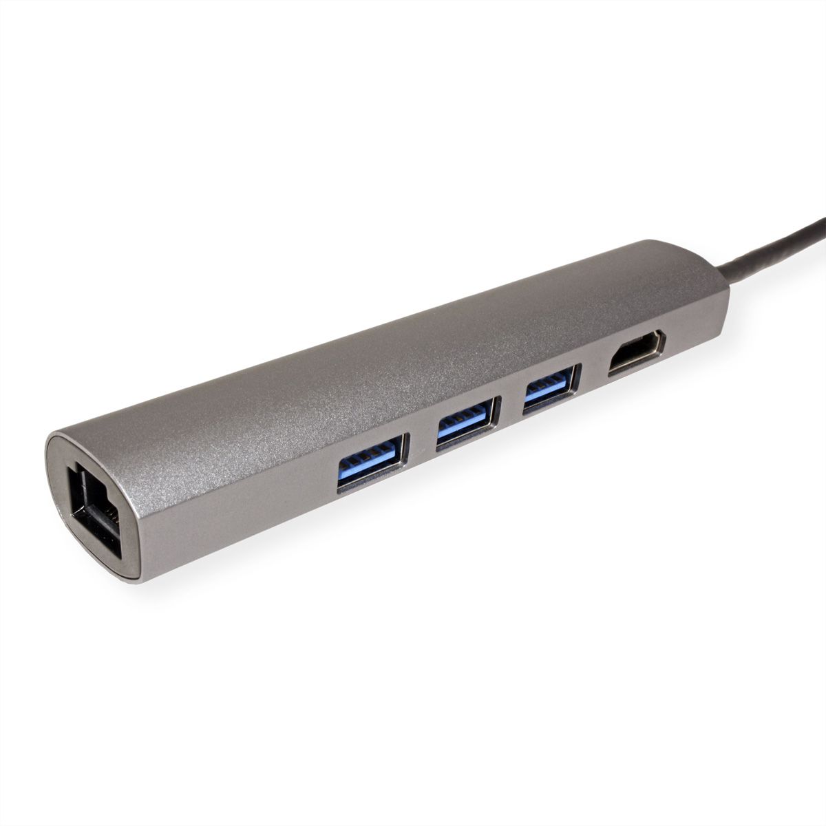 VALUE USB-C dockingstation, HDMI 4K, 3x USB type A, Gigabit Ethernet, grijs