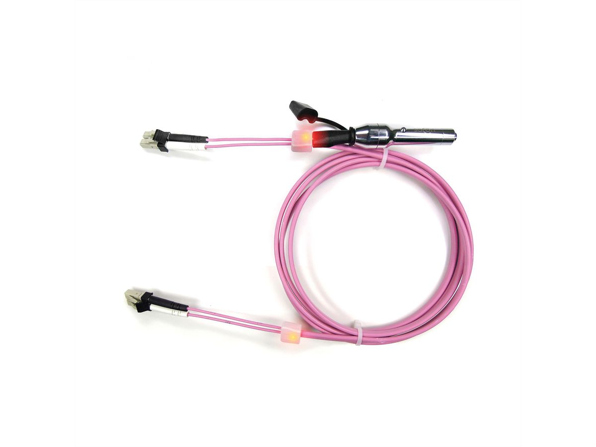 saCon glasvezel LED patchkabel duplex 50/125µm OM4, LC/LC, violet, 1 m