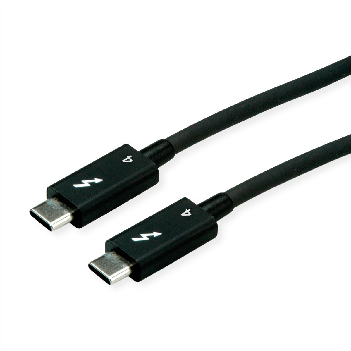 ROLINE Thunderbolt™ 4 Cable, C-C, M/M, 8K UHD-2, 40Gbit/s, 100W, active, black, 2 m
