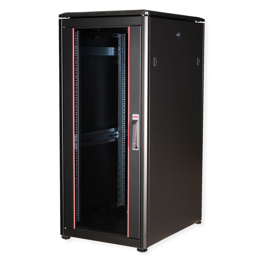 ROLINE 19-inch netwerkkast Pro 26 U, 600x800 BxD Glazen deur zwart