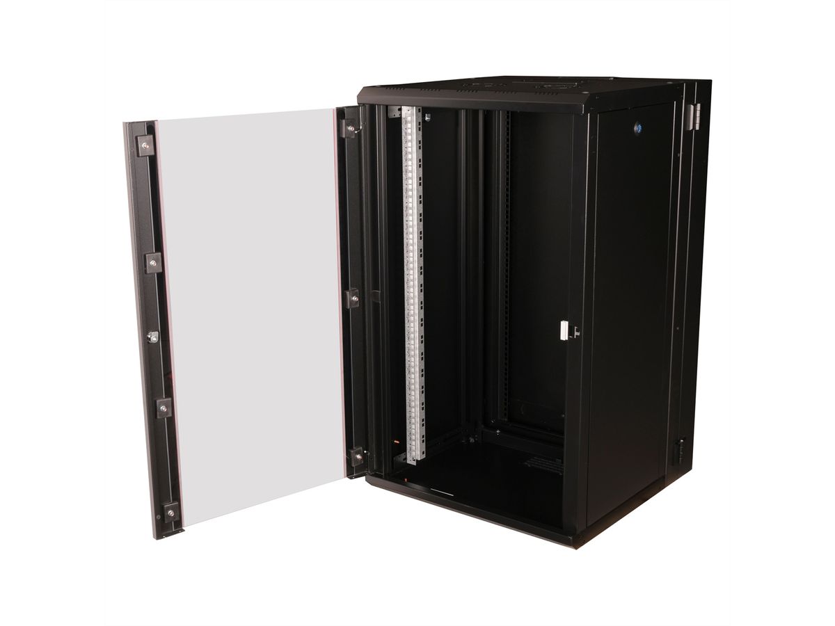 ROLINE 19-inch wall-mounted housing Pro 20 U, 600x600 WxD two-piece swivelling black