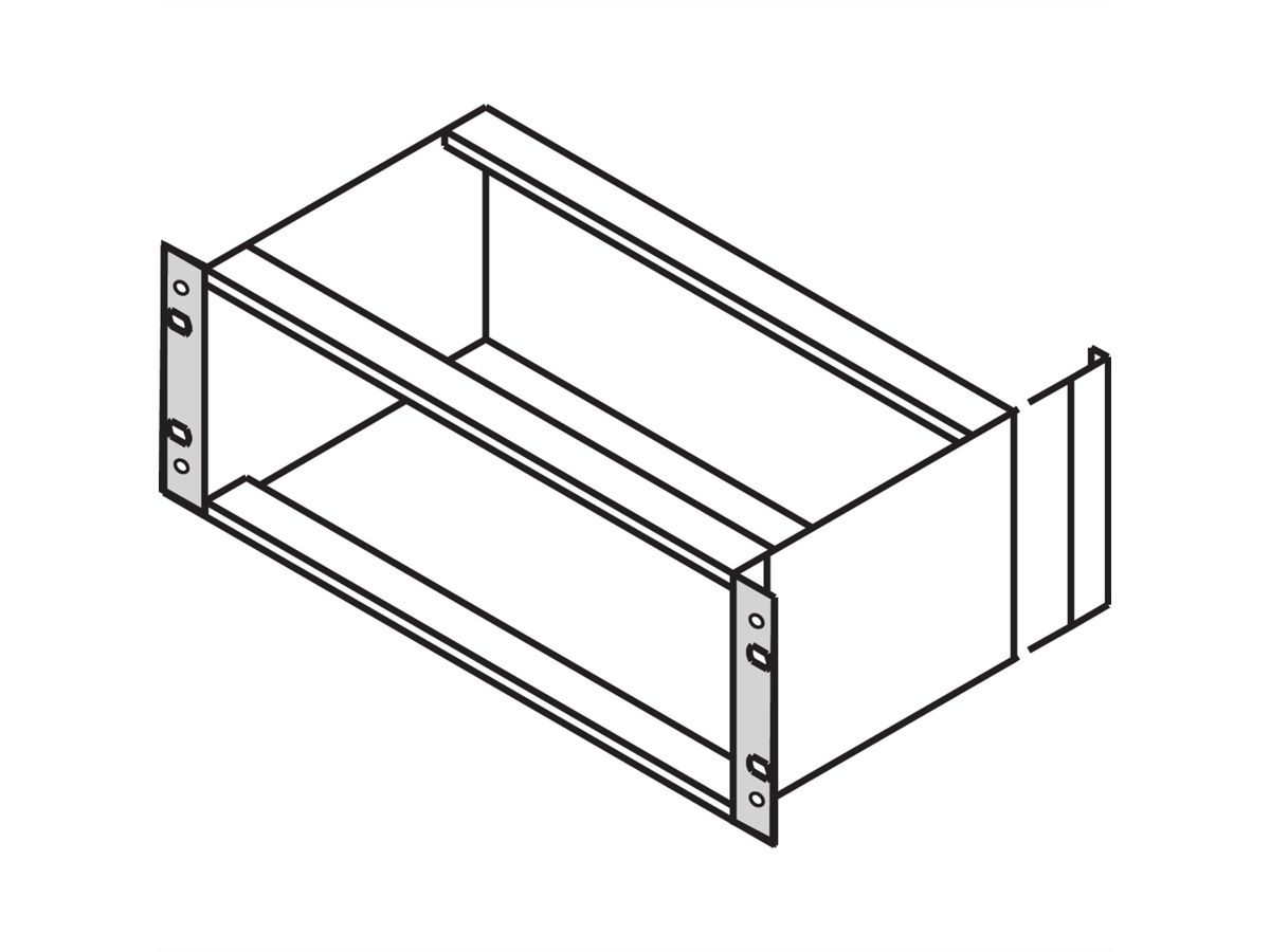 SCHROFF EuropacPRO 19" Bracket for Textile Gasket, Type F, Handle Holes, 6 U