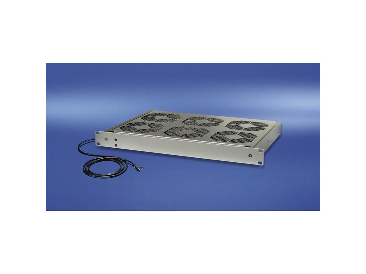 SCHROFF 19'' ventilatoreenheid, 1 U, toerentalregeling en bewaking, 6 ventilatoren, 24 VDC, Snelheidsgestuurd en functiebewaakt