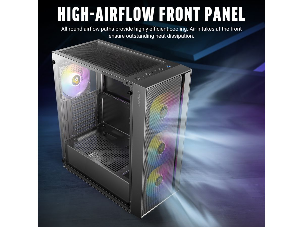 ANTEC AX65 ARGB PC case Midi Tower Gaming ATX, black