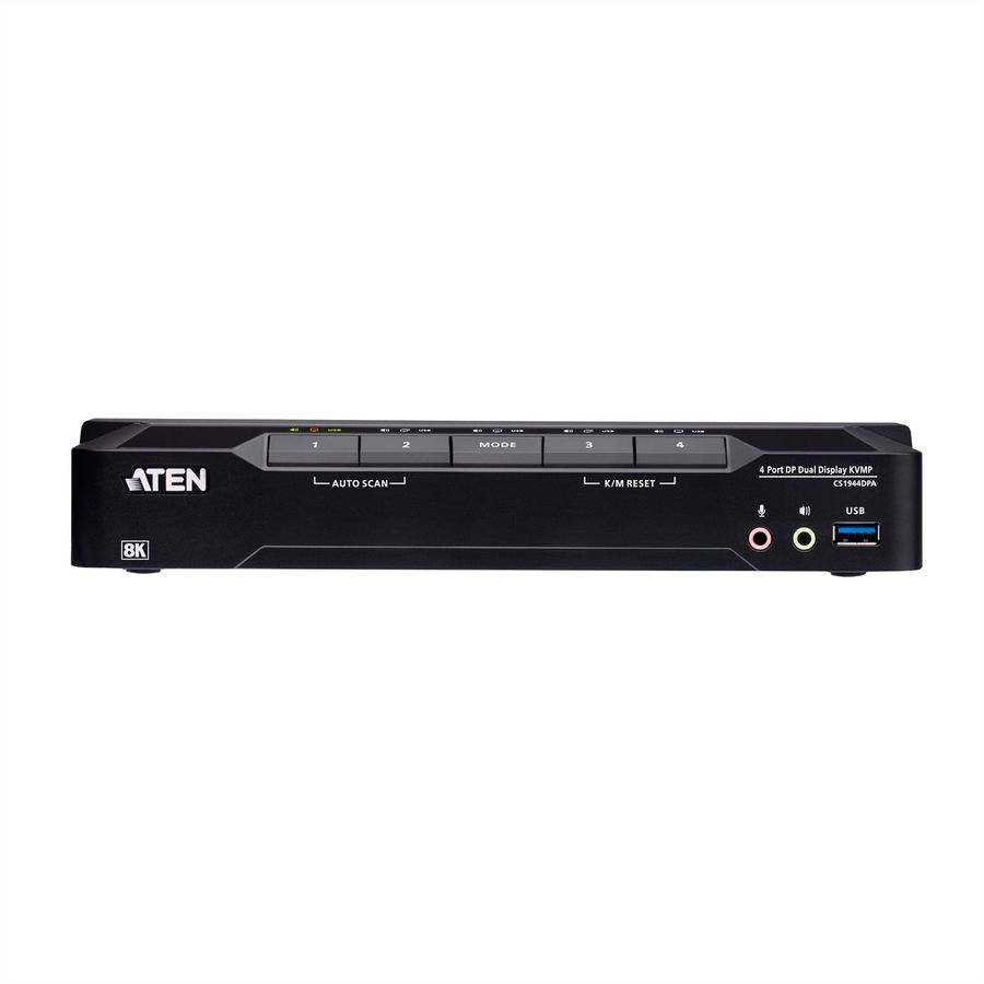 ATEN CS1944DPA 4-poorts USB 3.0 8K DP KVM, DUAL View