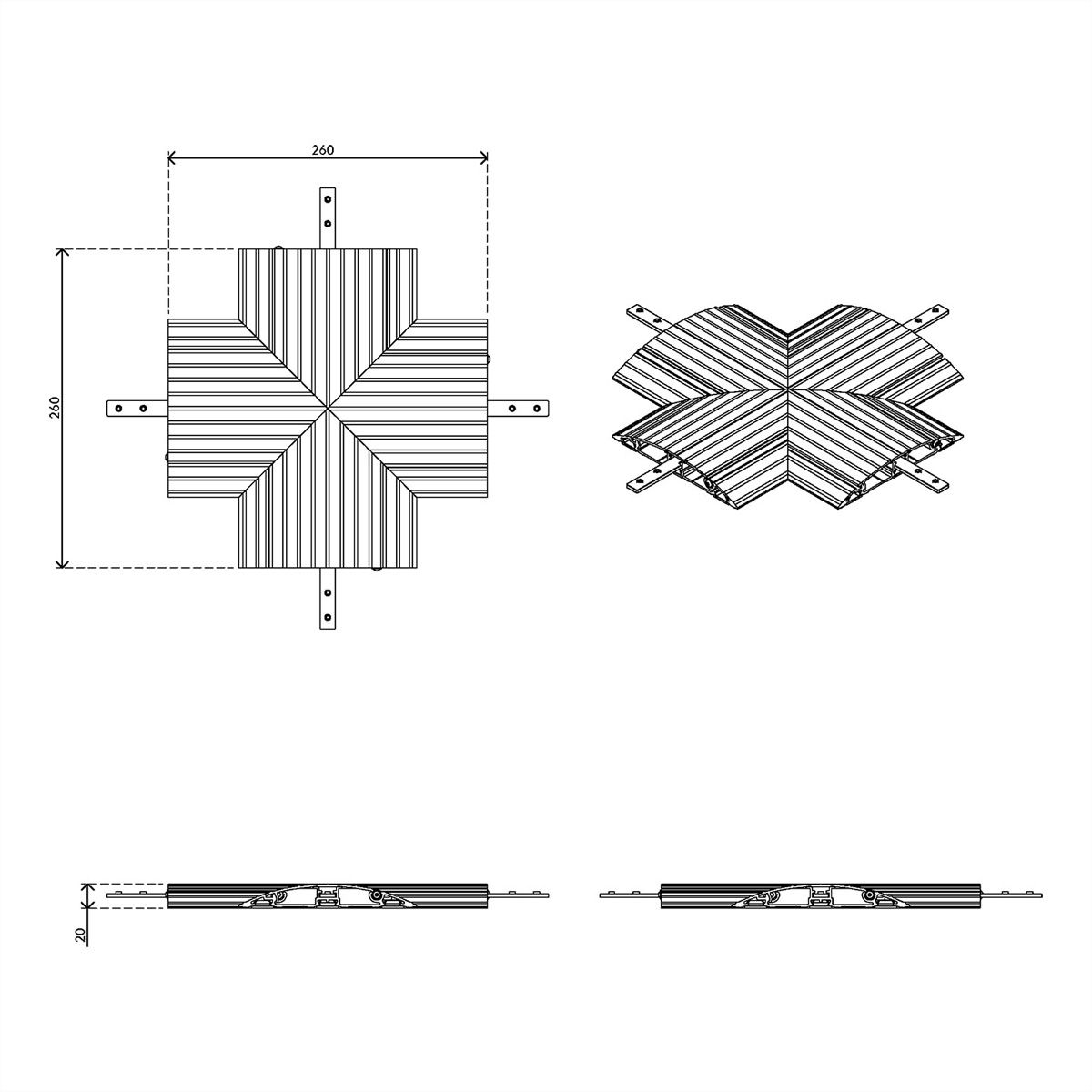 DATAFLEX Addit cable protector, cross-connection 472, silver