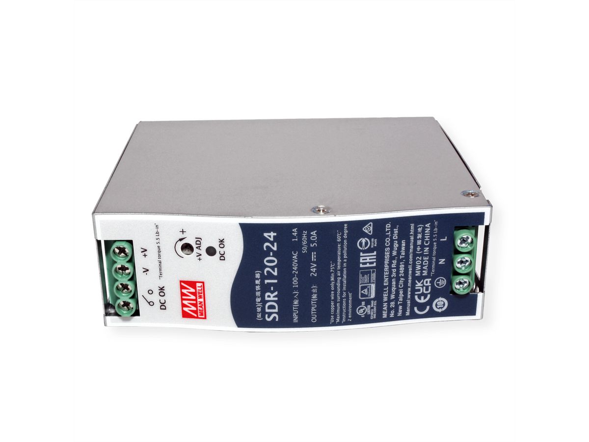 Mean Well SDR-120-24 Hutschienennetzteil 120W 24V DC