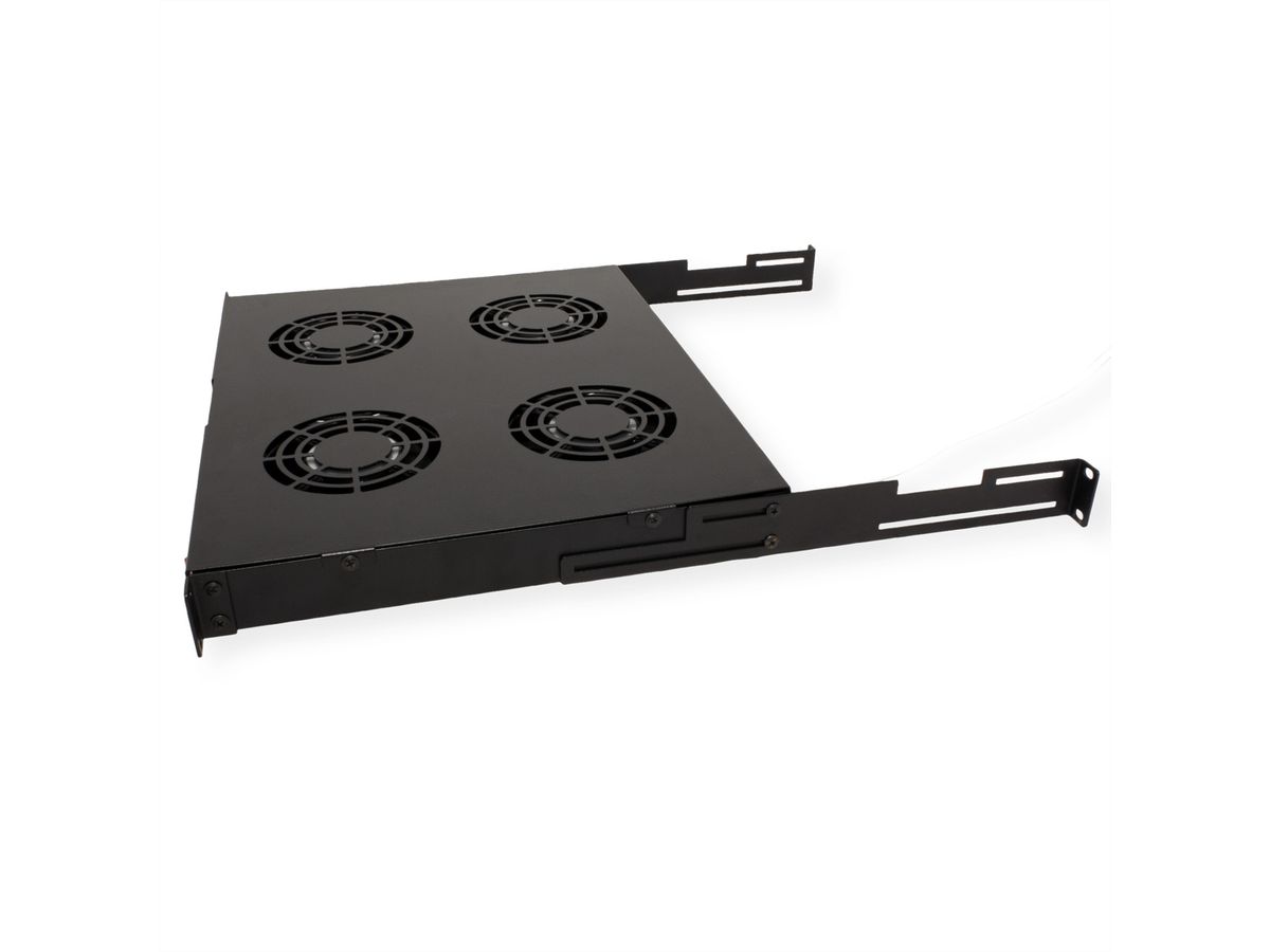 ROLINE 19-inch ventilatorunit 4 ventilatoren, Thermostaat zwart