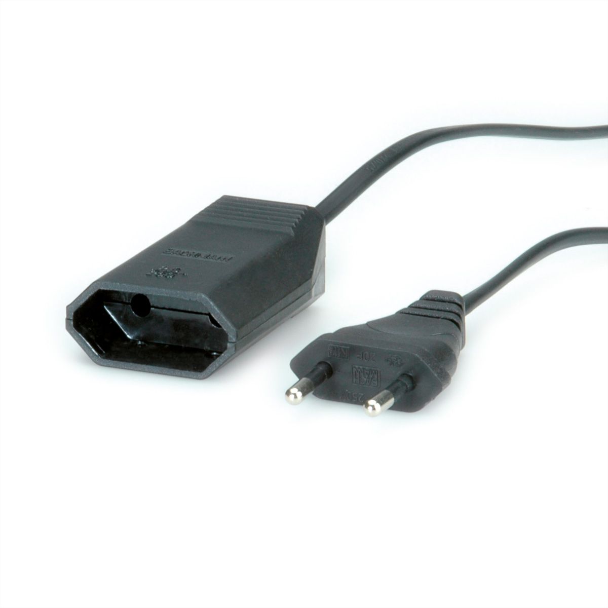 BACHMANN Euro extension lead 230V/2.5A, black, 2 m
