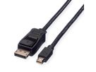 VALUE DisplayPort kabel, DP M - Mini DP M, zwart, 1,5 m