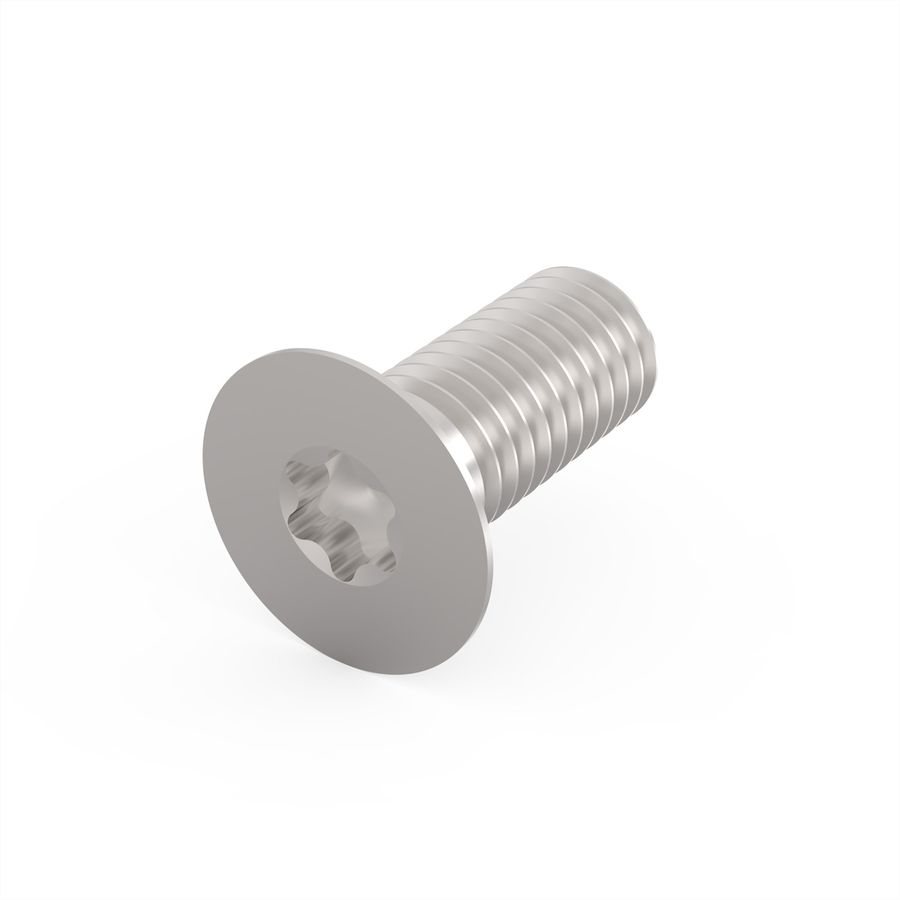 SCHROFF Countersunk Screw, Torx M5x12 mm, Steel, Zinc Plated, 100 Pieces