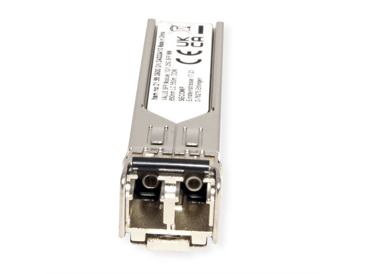 VALUE SFP-module (MiniGBIC) SX/LC, 1/1.25G, Multimode 850nm, max. 550m