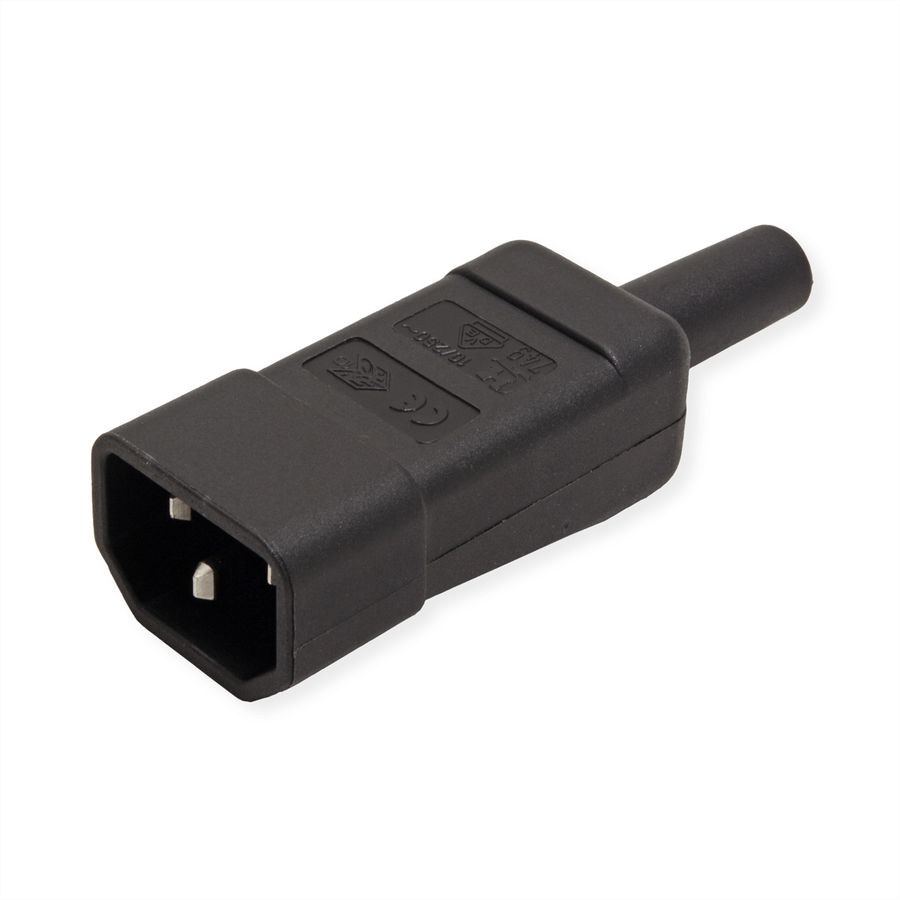 BACHMANN IEC320 C14 plug 10A/250VAC, Screw connection, black