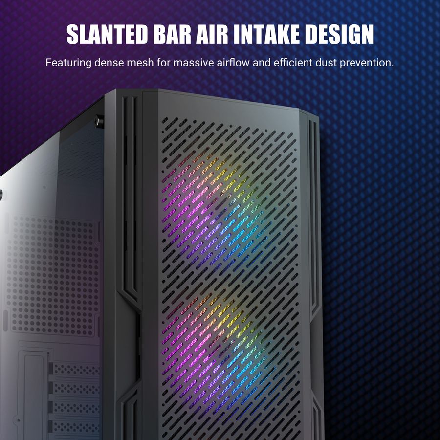 ANTEC AX20 PC case Midi Tower Gaming ATX, black