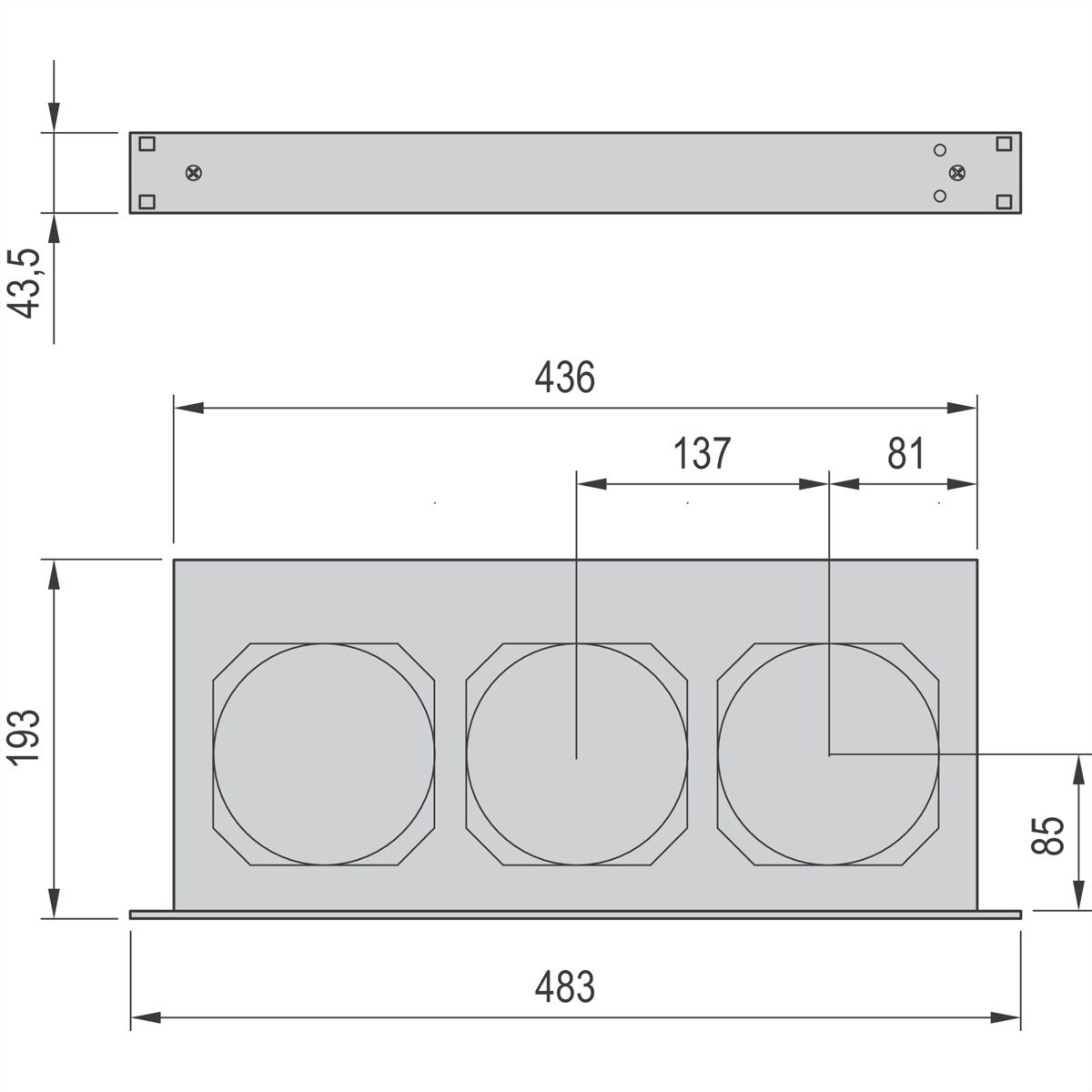 SCHROFF 19'' Ventilatoreenheid, 1 U, Toerentalregeling en bewaking, 3 ventilatoren, 24 VDC, Snelheidsgestuurd en functiebewaakt
