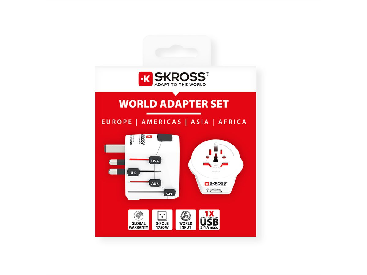 Skross PRO World & USB Universsal Travel Adapter, worldwide