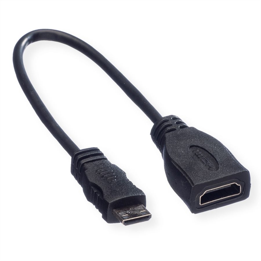 ROLINE HDMI High Speed Cable + Ethernet, A - C, F/M, 0.15 m