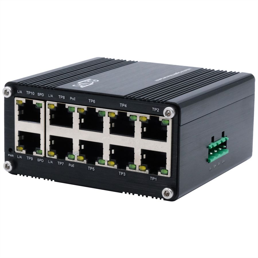 EXSYS EX-62025PoE 10-poorts industriële PoE-switch mini unmanaged