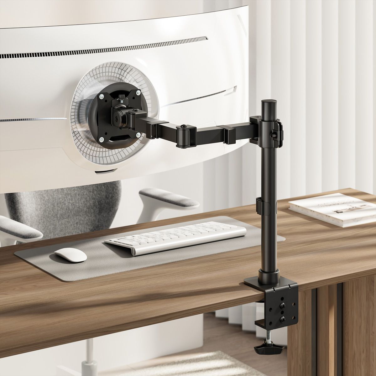 VALUE Heavy Duty Monitor Arm, Pole-Mounted, 17–49 inch, max. 20 kg
