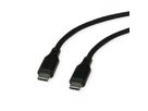 ROLINE USB 2.0-kabel, type C-C, M/M , Silicone, 60W, zwart, 1 m
